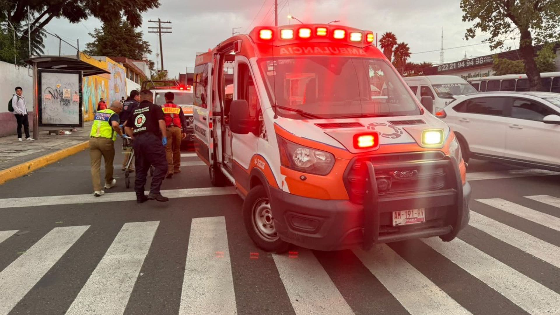 Accidente Mujer Lesionada Atropellada Avenida Prolongación Reforma Colonia Aquiles Serdán Puebla