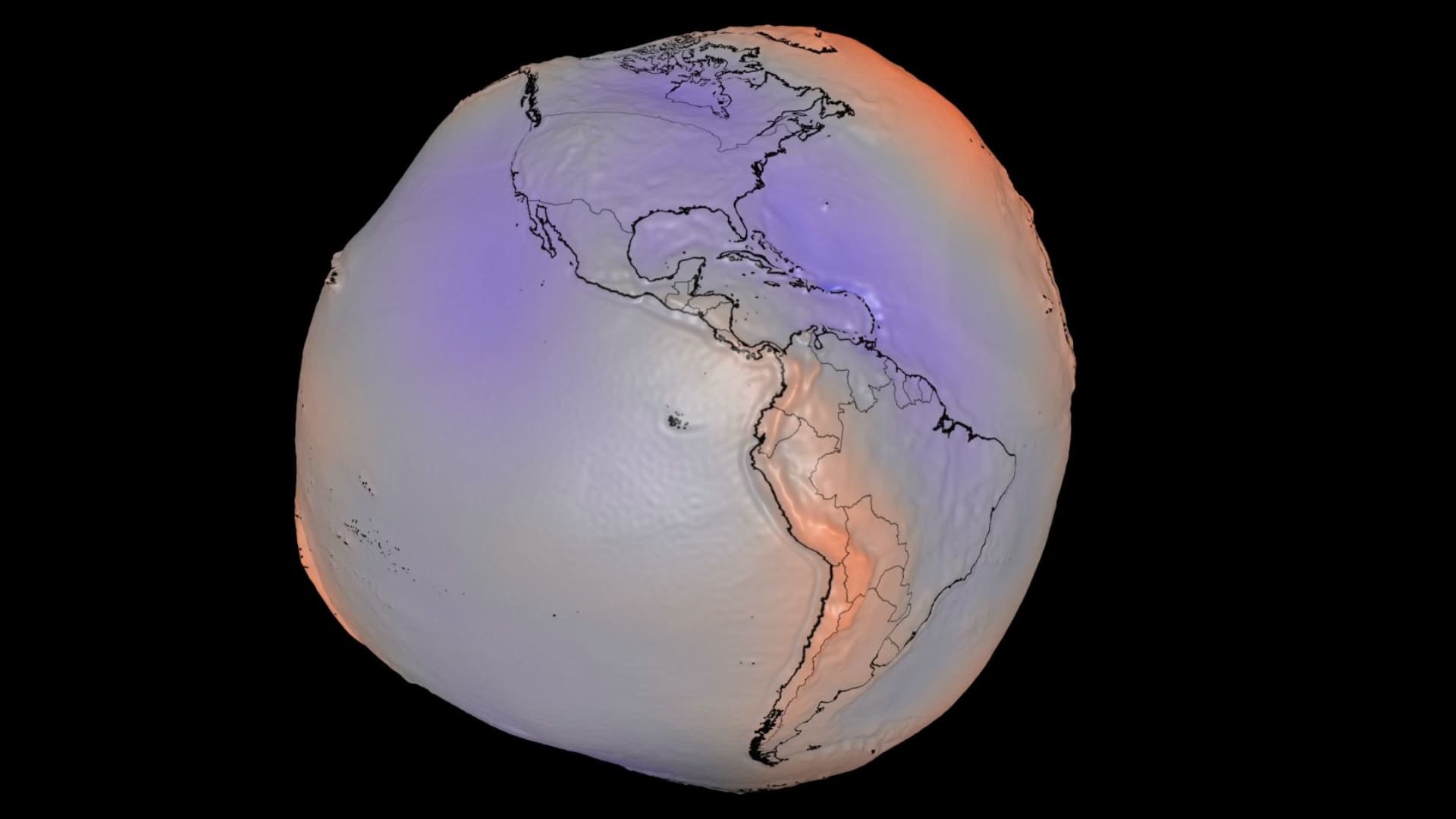 Modelo 3D de la NASA de la Tierra con forma geoide