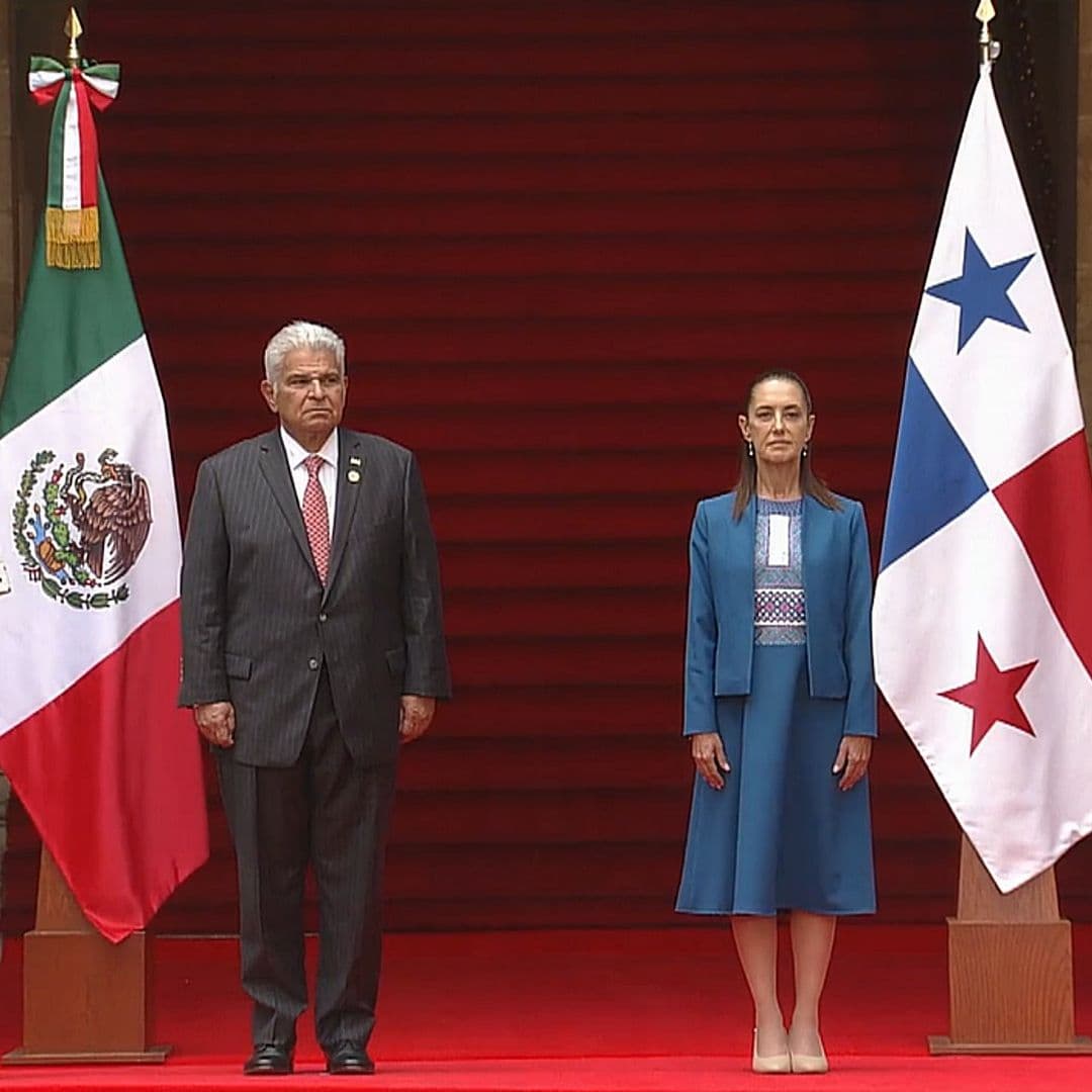 Sheinbaum recibe a su homólogo de Panamá. Foto: Captura de pantalla
