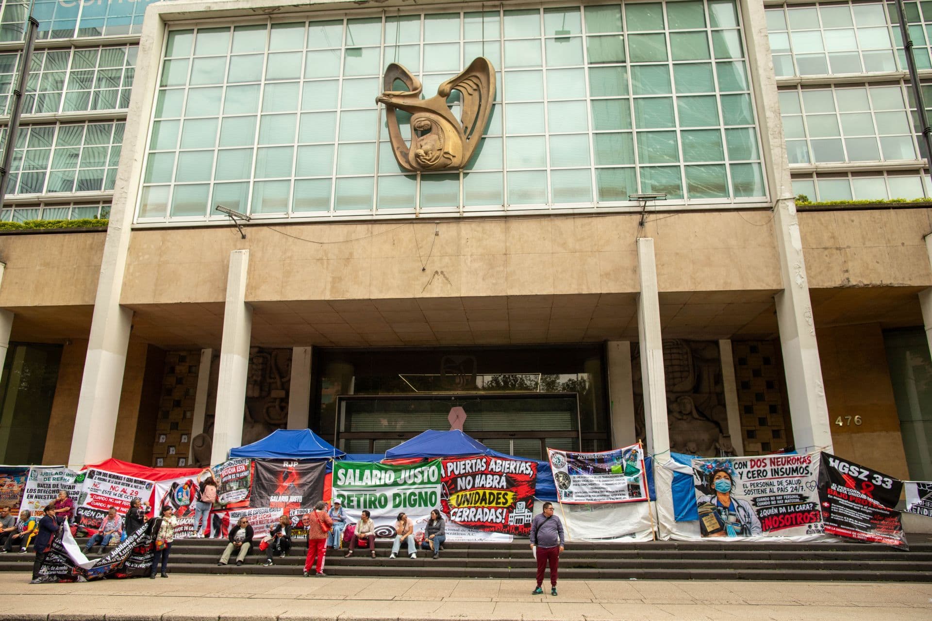 Manifestación en oficinas del IMSS en la CDMX
