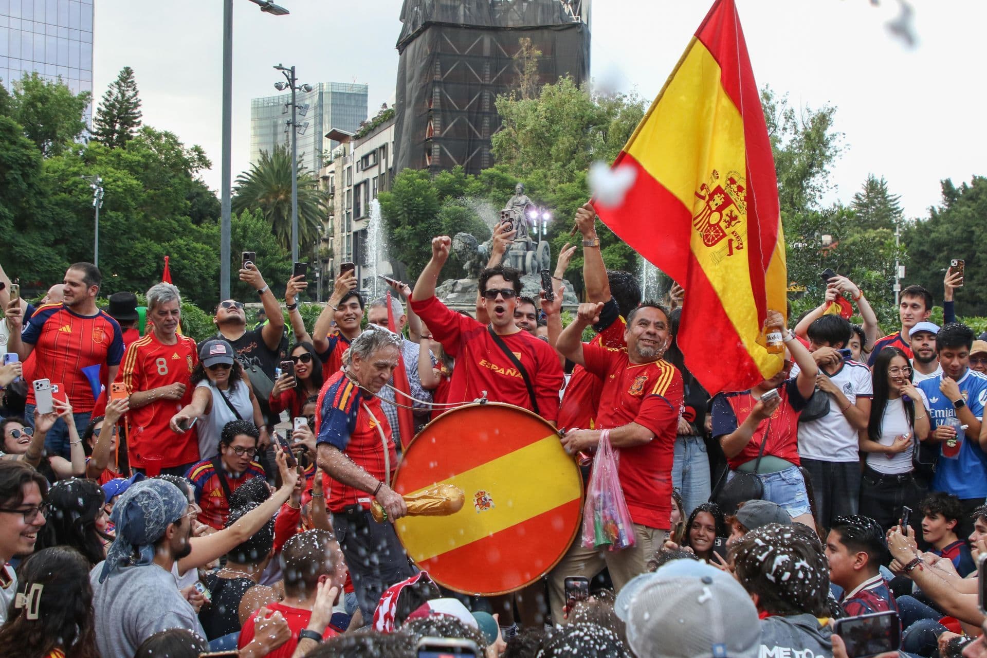 Festejos tras triunfo de España