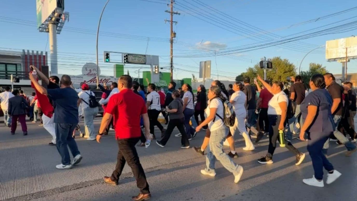 Se Manifiestan Empleados del IMSS en Ciudad Juárez