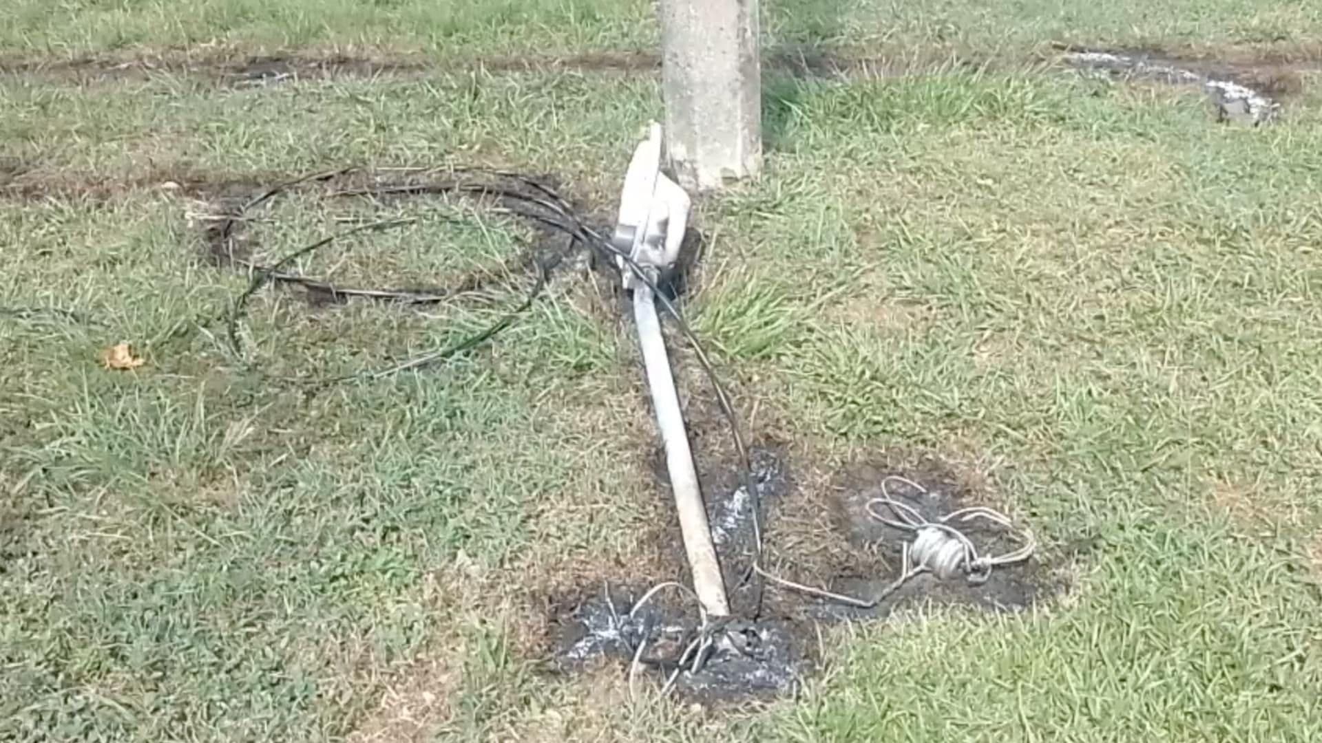 Se incendia poste por un rayo en Minatitlán