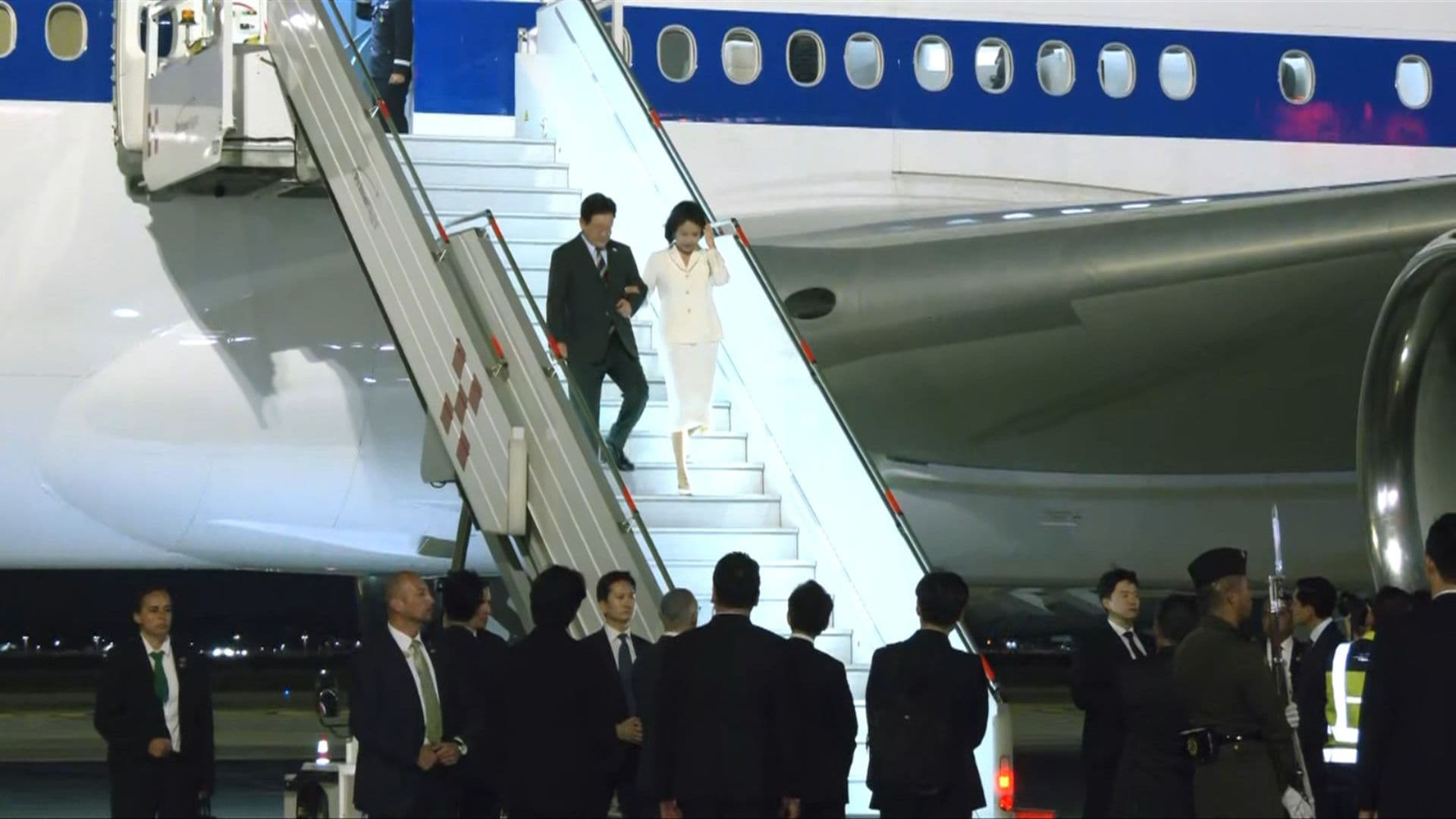 El avión presidencial de Corea del Sur en las instalaciones del AIFA en el Edomex