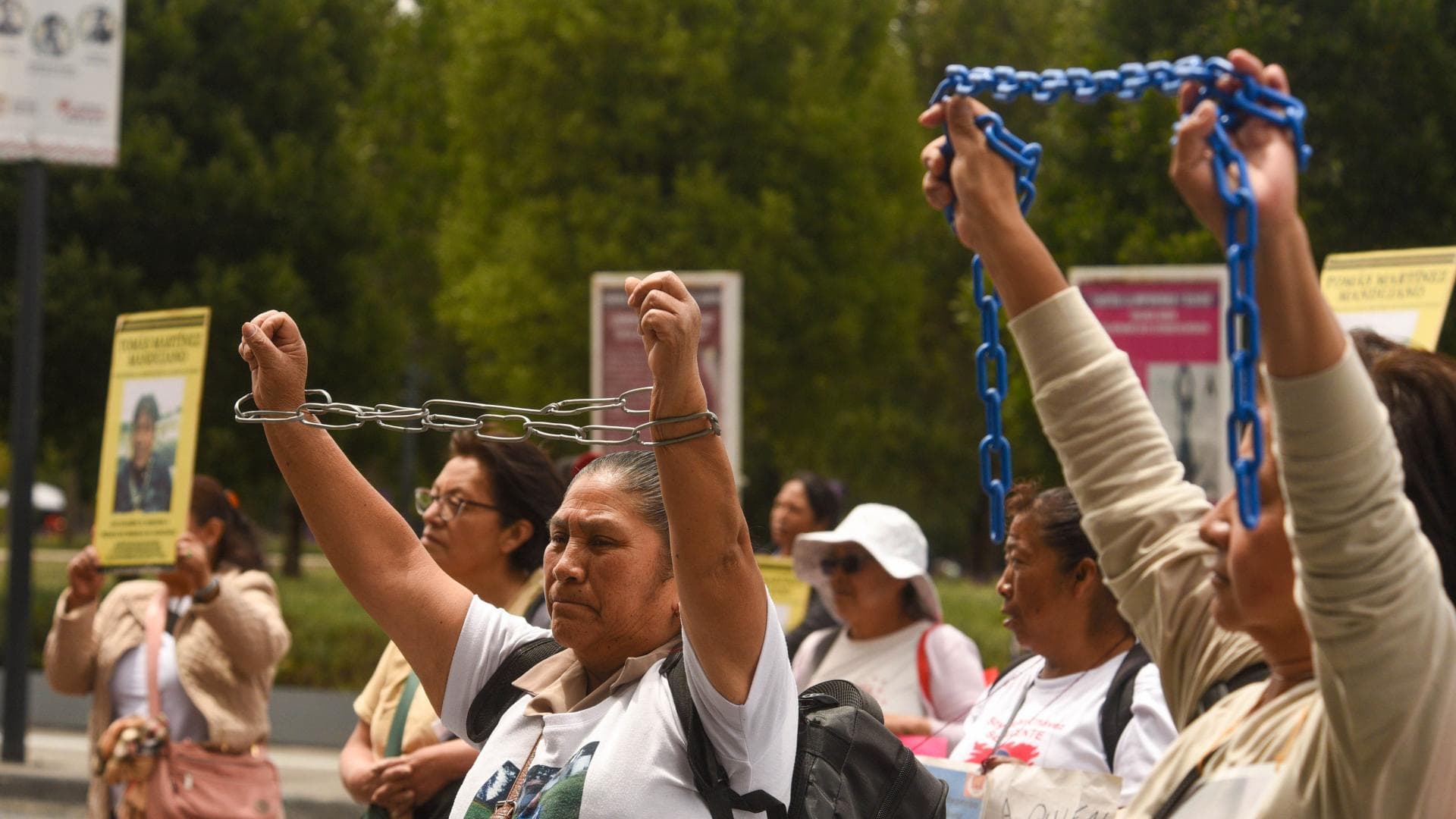 Protesta en demanda de revisión de casos de personas presas injustamente, en mayo 2025. Foto: Cuartoscuro