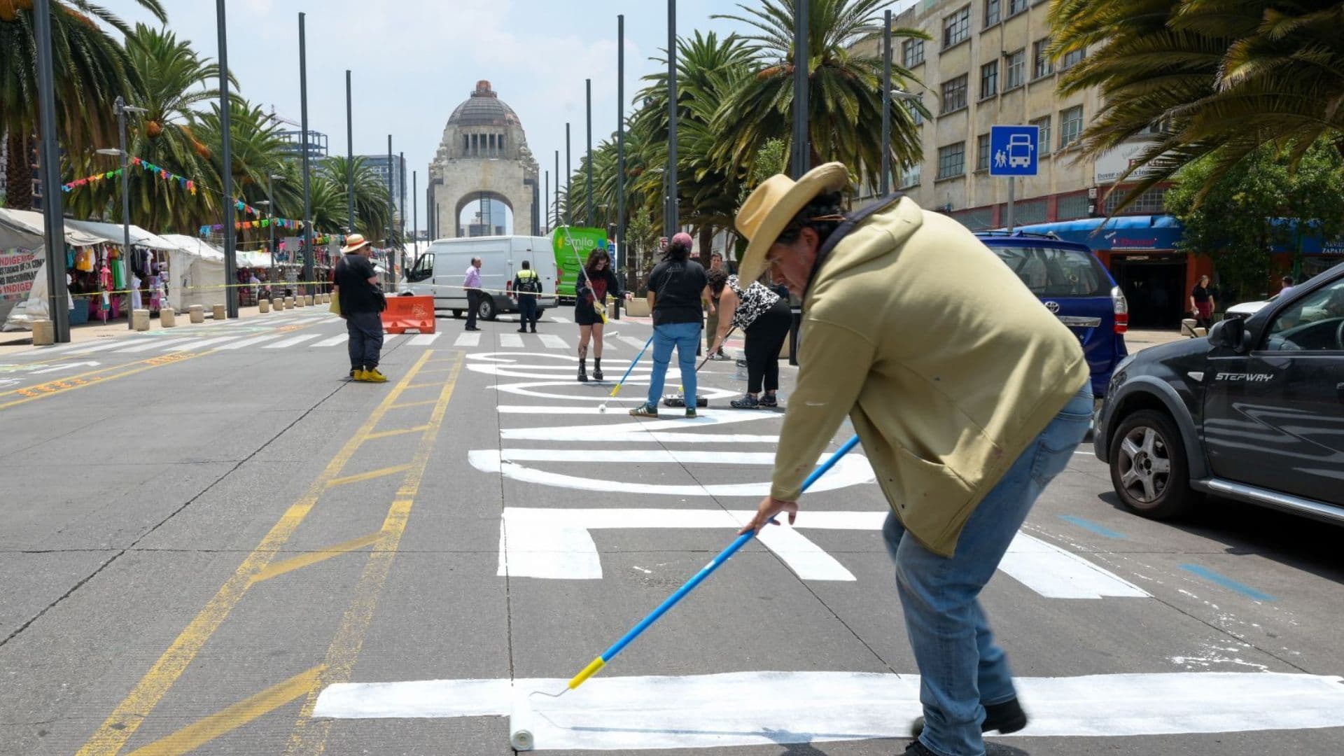 Protesta en calles de la Ciudad de México.