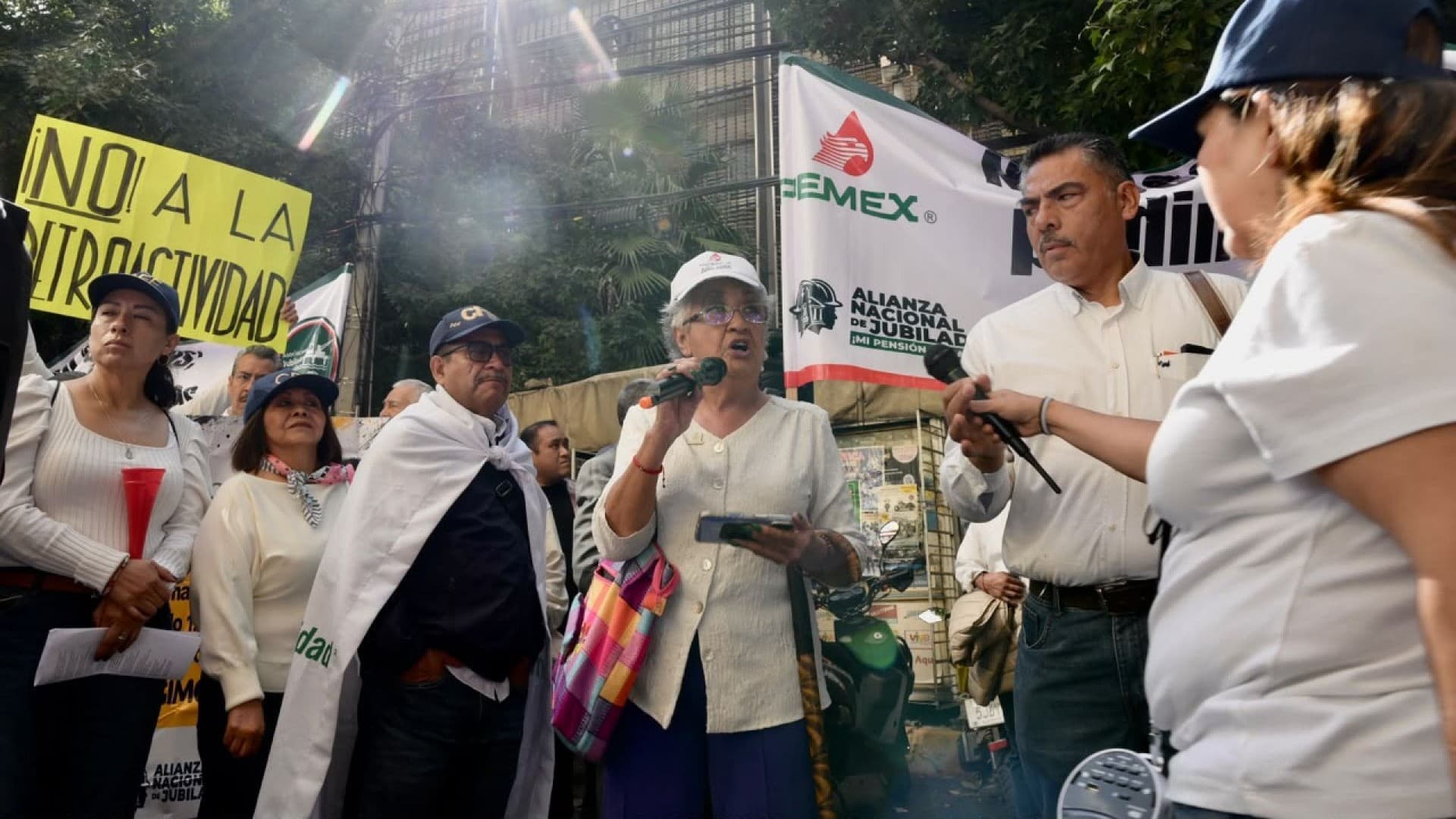 Protesta de jubilados de Pemex