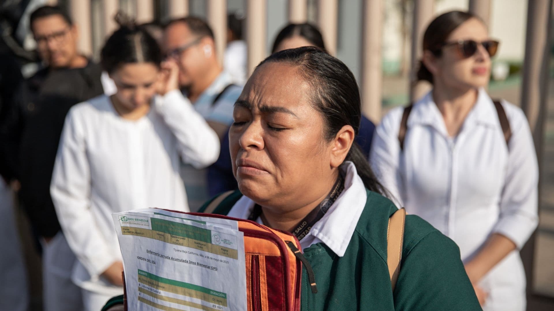 Protesta de trabajadores del IMSS