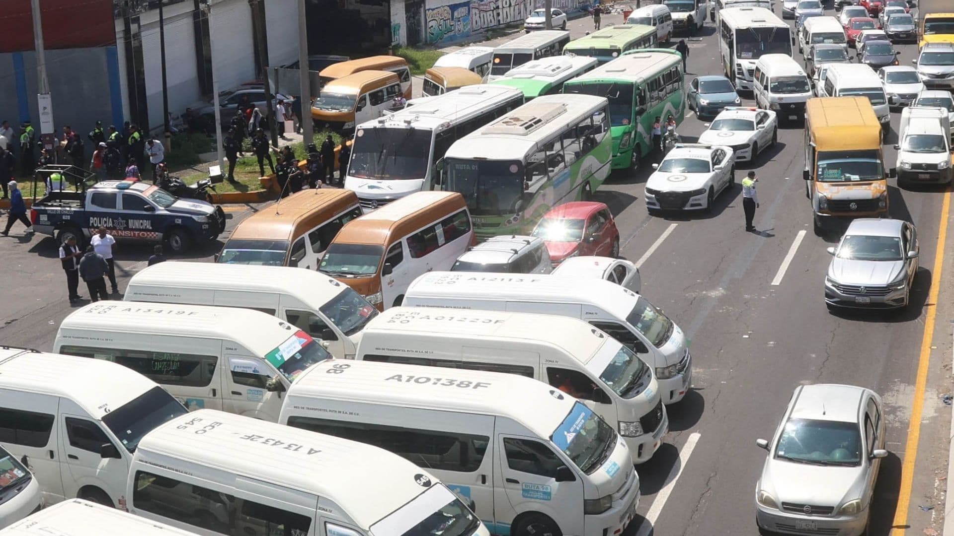Protesta de transportistas en Ixtapaluca, Edomex, en julio 2026. Foto: Cuartoscuro | Archivo