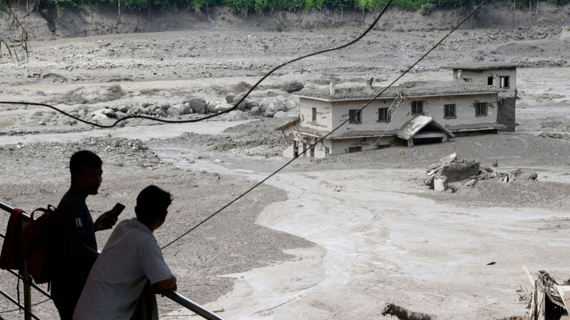Desbordamiento de río en Nepal
