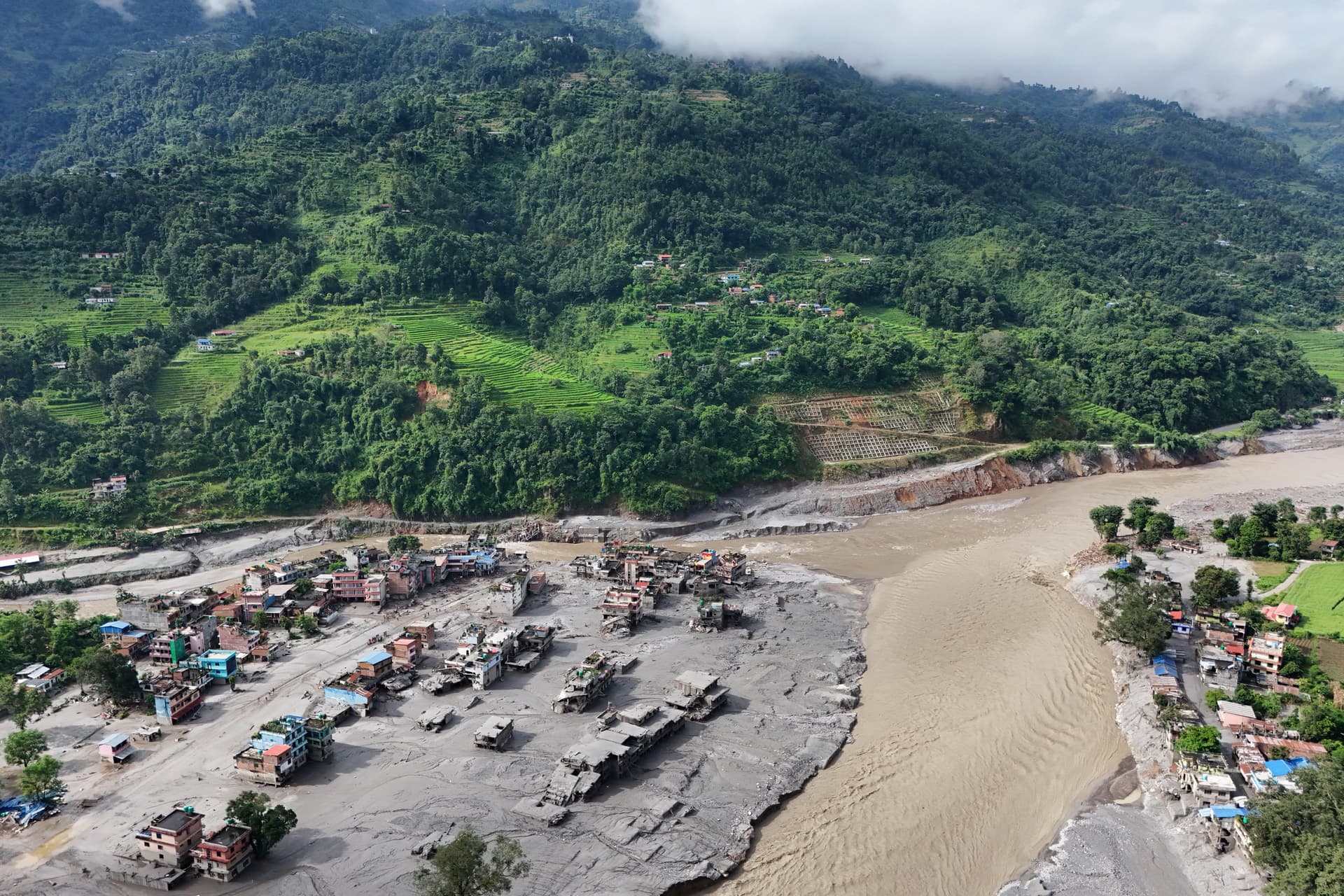 Daños por la rieda en Nepal