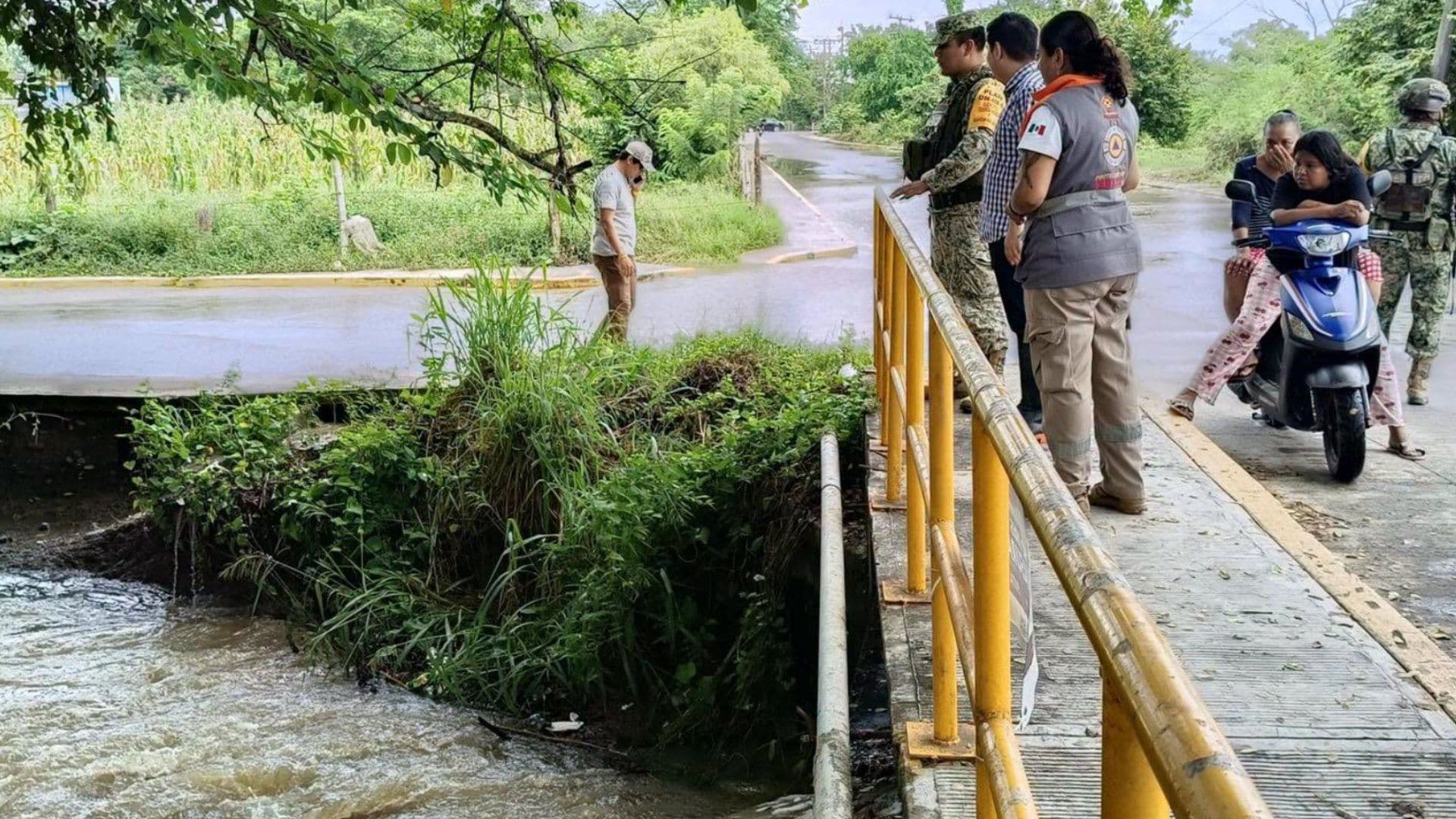 Protección Civil Monitorea Cuerpos de Agua por Lluvias en Álamo, Veracruz