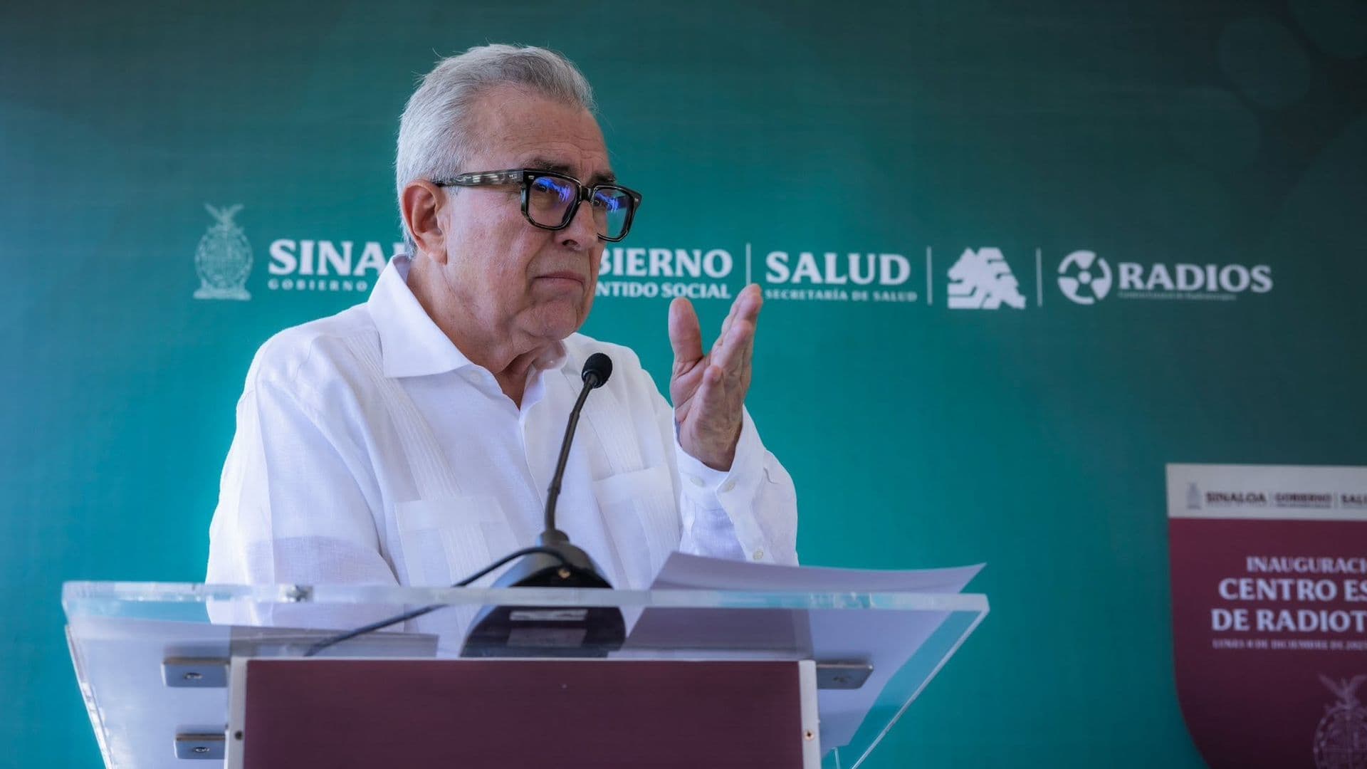 Rubén Rocha Moya en evento en Sinaloa el 8 de diciembre 2025
