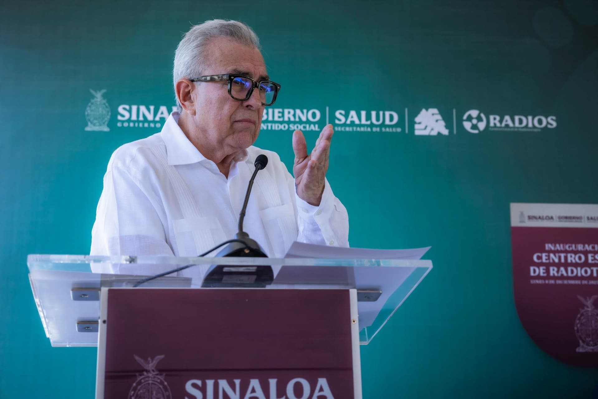 Rubén Rocha Moya en evento en Sinaloa el 8 de diciembre 2025