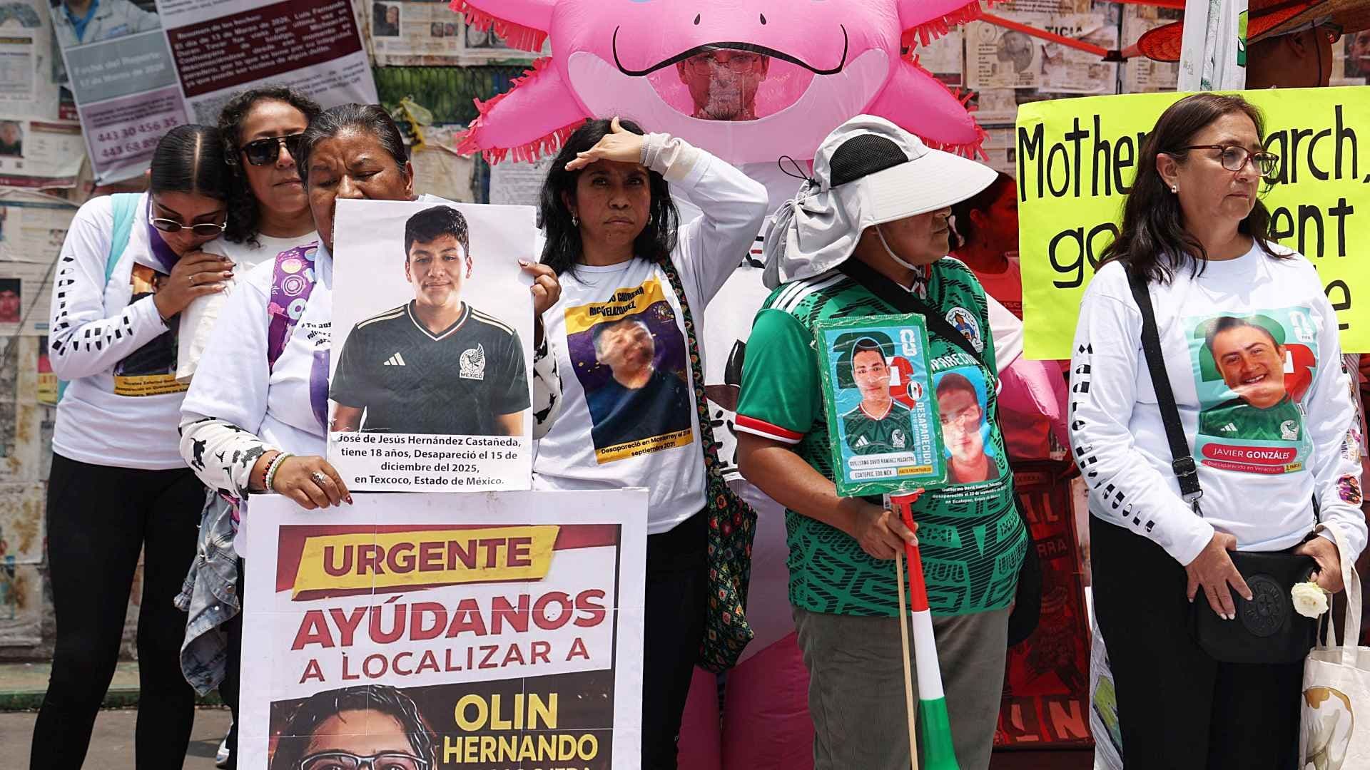 Familias buscadoras marchan en la Ciudad de México el 5 de julio de 2026. Foto: Cuartoscuro | Archivo