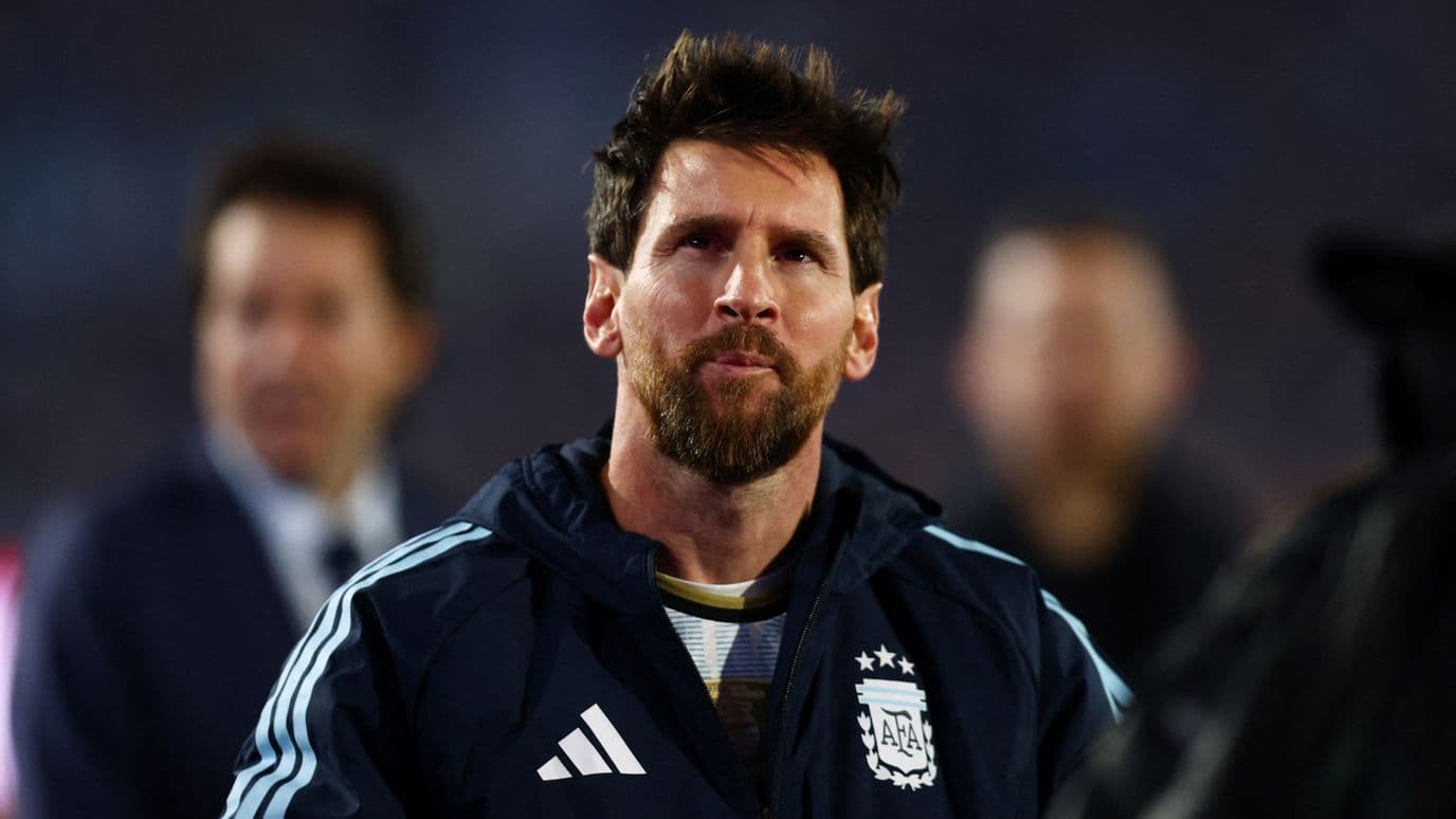 Lionel Messi durante su despedida con la selección de Argentina