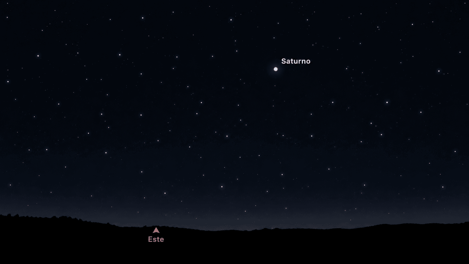 Saturno hacia las 8 de la noche en el cielo de México