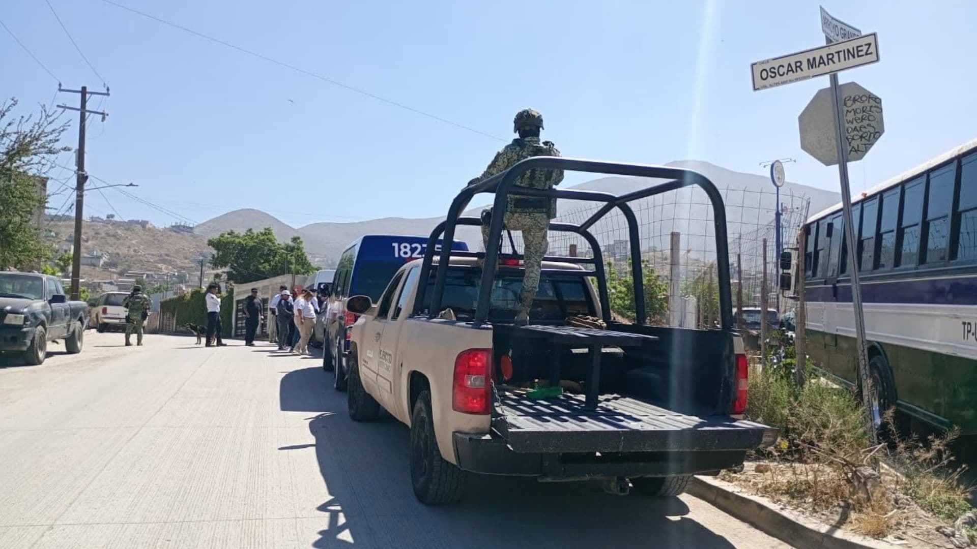 Elementos de seguridad de Mexicali, Baja California durante labores de vigilancia