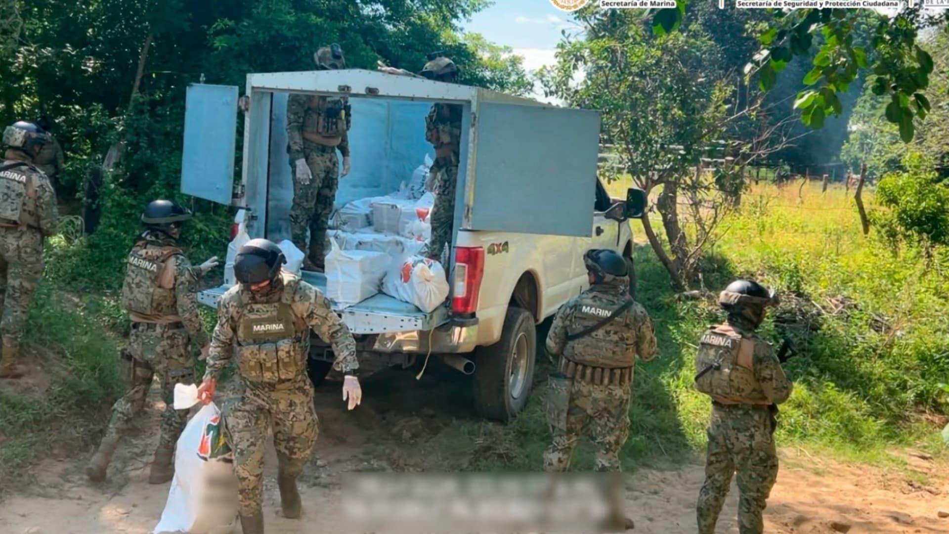 "Semar Incauta 834 Kilos de Cocaína en Tonalá, Chiapas; Evitan 1.66 Millones de Dosis en Calles "