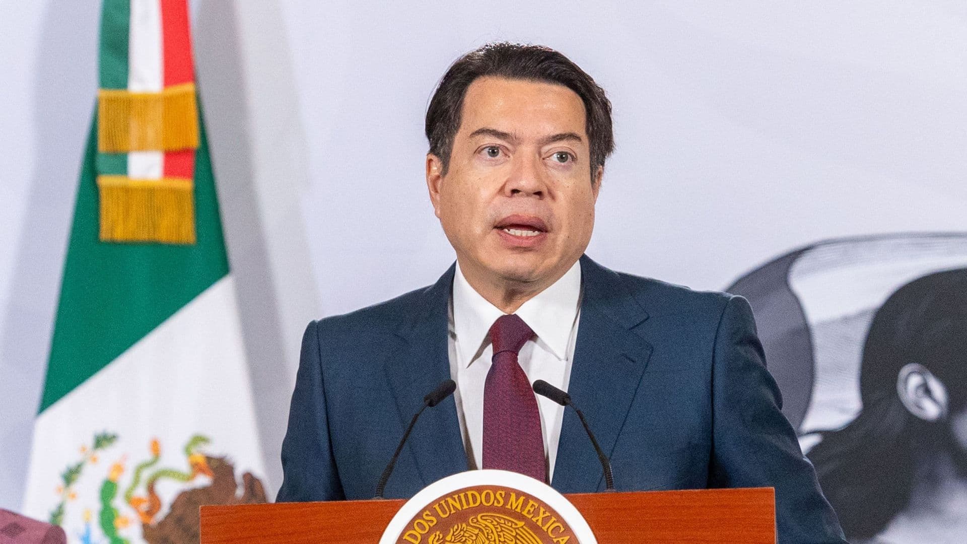 Mario Delgado, titular de la SEP, habla durante conferencia de prensa mañanera el 17 de agosto de 2026. Foto: Cuartoscuro | Archivo