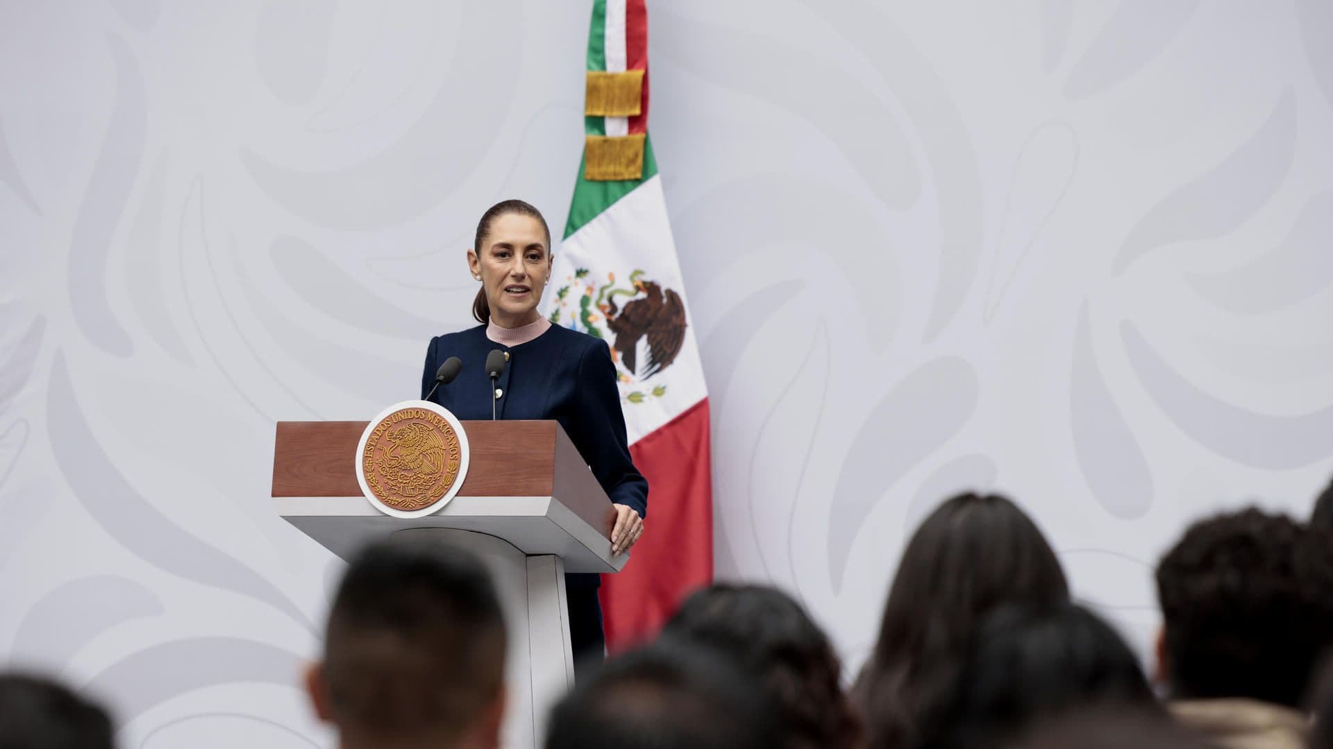 Claudia Sheinbaum, presidenta de México, en la conferencia mañanera del 20 de agosto 2026