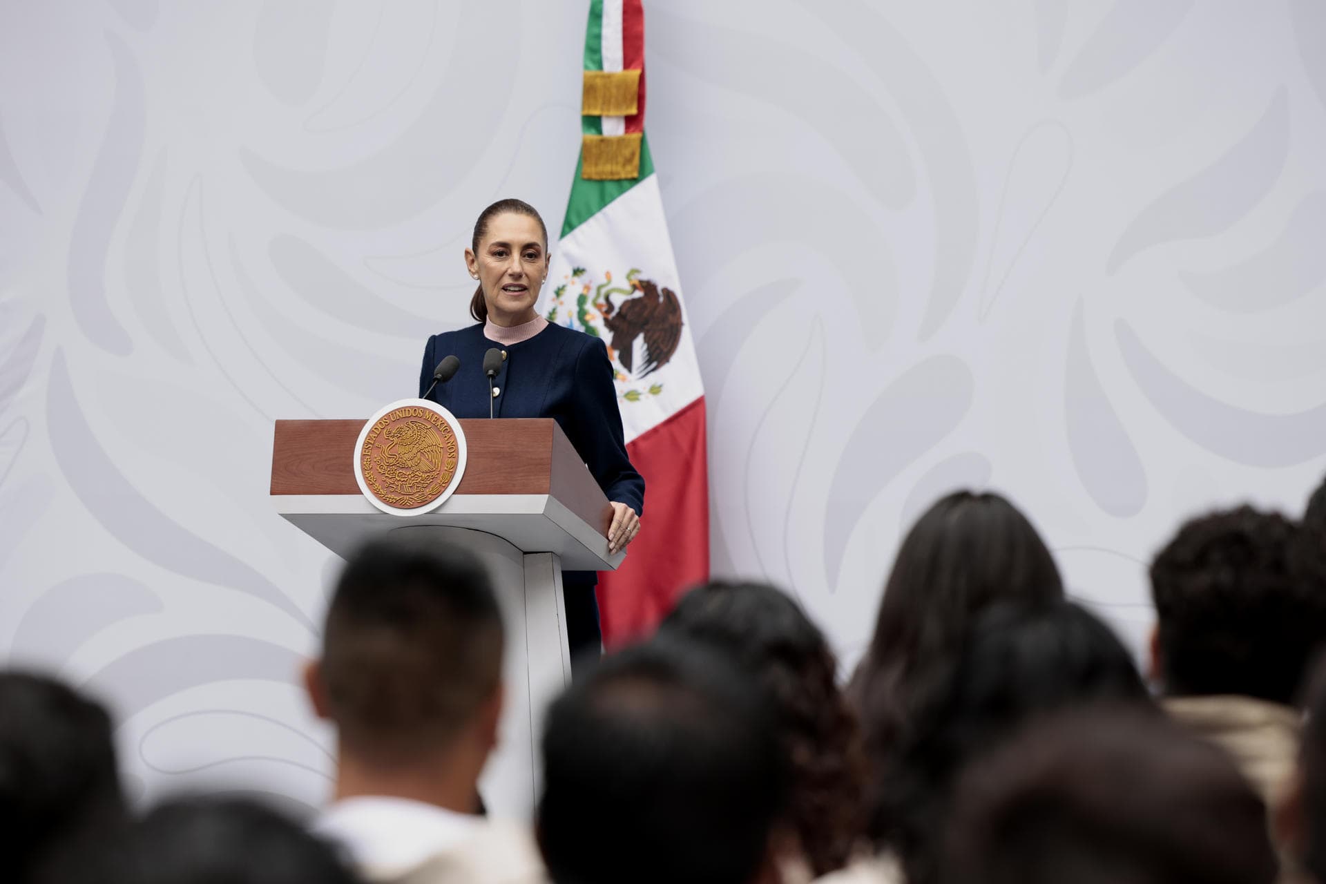 Claudia Sheinbaum, presidenta de México, en la conferencia mañanera del 20 de agosto 2026