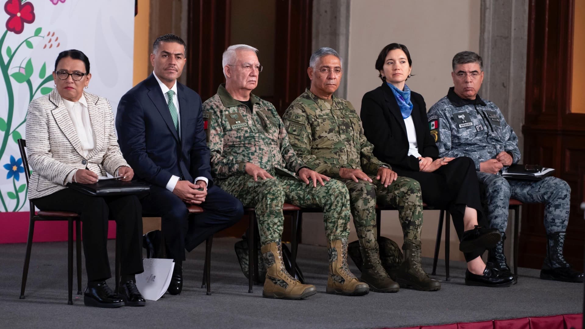 Gabinete de Seguridad en la conferencia mañanera del 16 de junio 2026