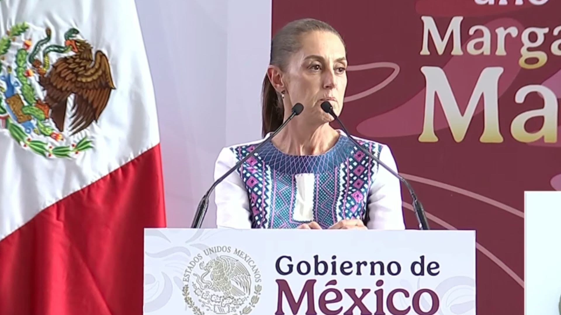 La presidenta Claudia Sheinbaum durante su gira por San Luis Potosí