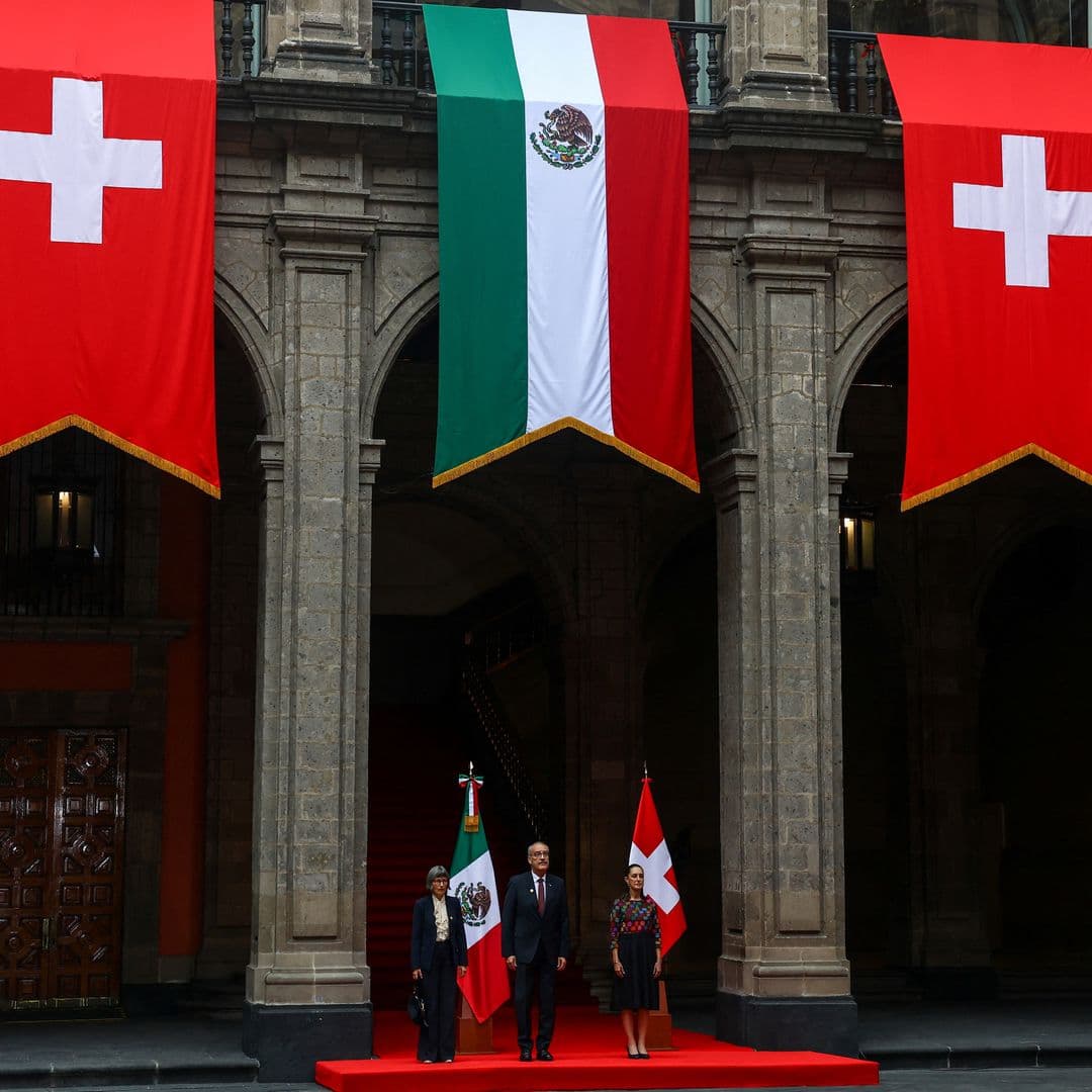 Claudia Sheinbaum y Guy Parmelin, en Palacio Nacional