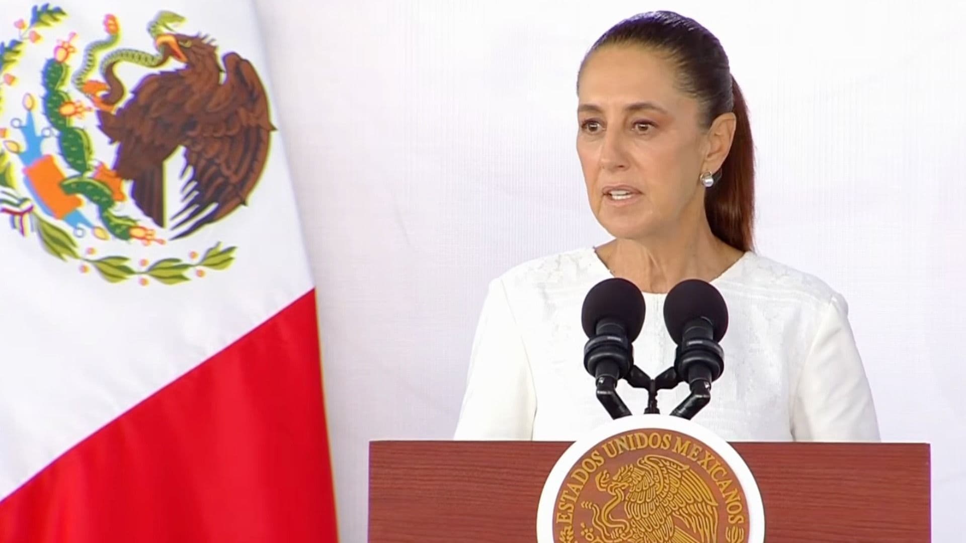 Claudia Sheinbaum, presidenta de México, en conferencia de prensa matutina de este viernes. Foto: Presidencia