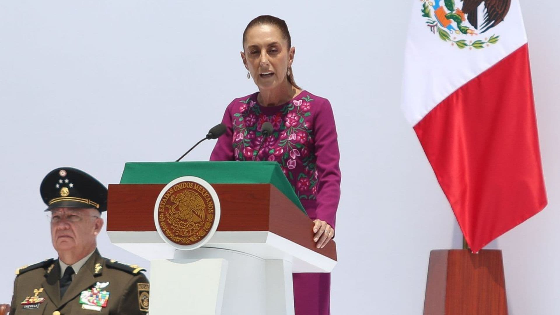 Sheinbaum en el Monumento a la Revolución.