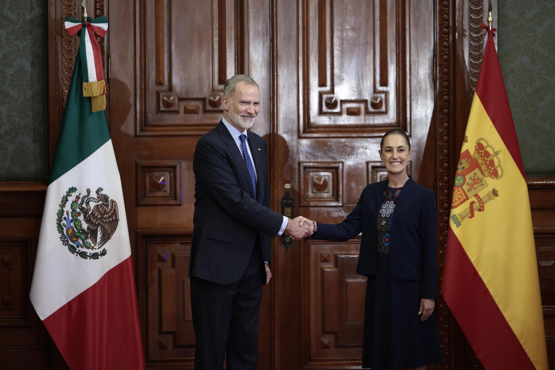 Reunión del rey Felipe VI de España y la presidenta Claudia Sheinbaum, en Palacio Nacional.