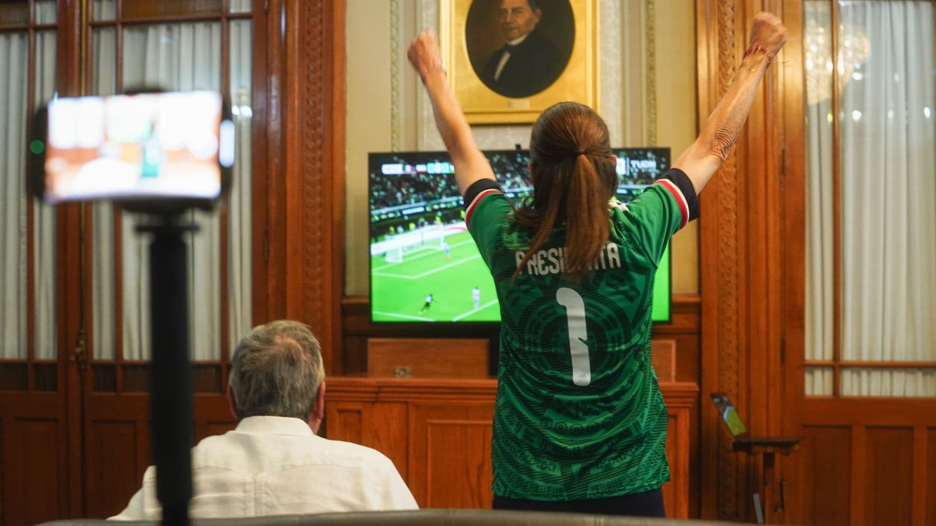 La presidenta Claudia Sheinbaum celebró el triunfo de la Selección Mexicana