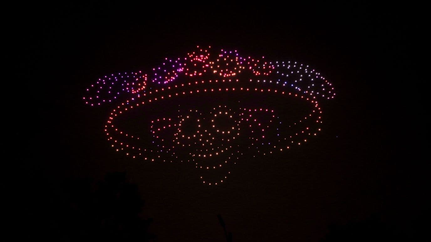 Catrina durante el show de drones en el Bosque de Chapultepec por Día de Muertos 2026