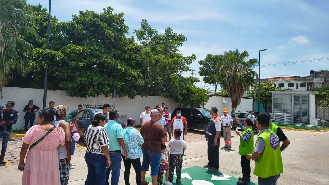 Habitantes de Arriaga, Chiapas, durante Simulacro Nacional 2026.