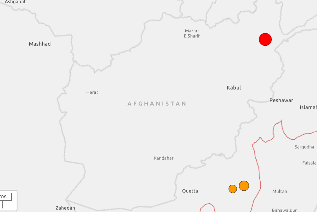 Temblor en Afganistán hoy