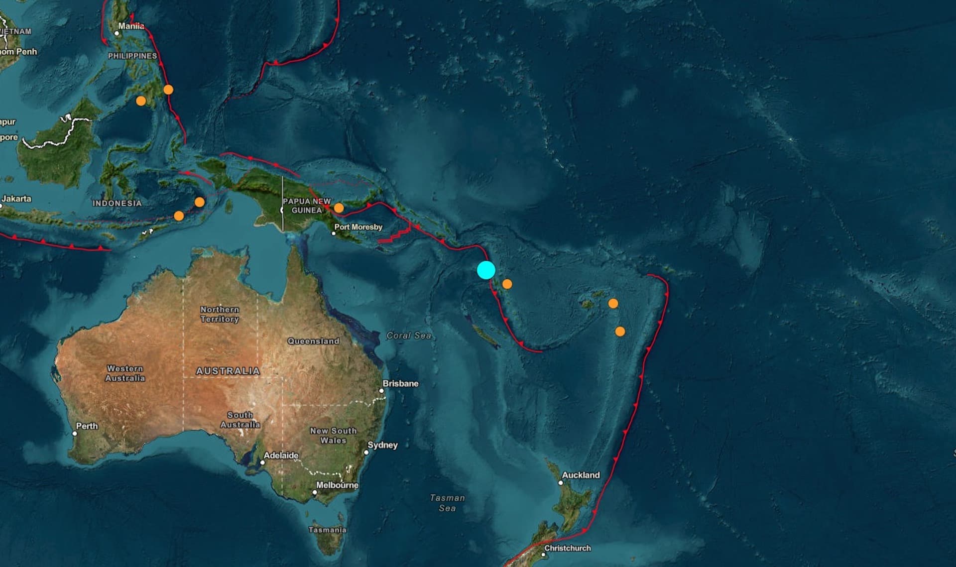 Reportan sismo de magnitud 7.2 en Vanuatu