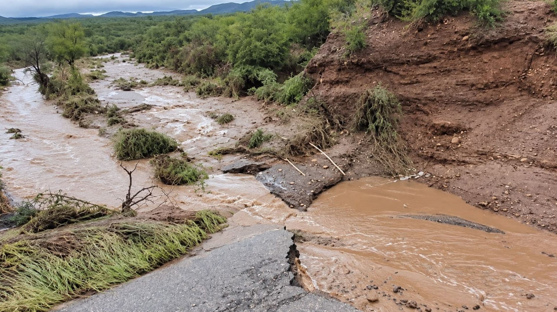 Colapsa Puente y Deja Incomunicado a Suaqui Grande tras Lluvias por Huracán Polo en Sonora
