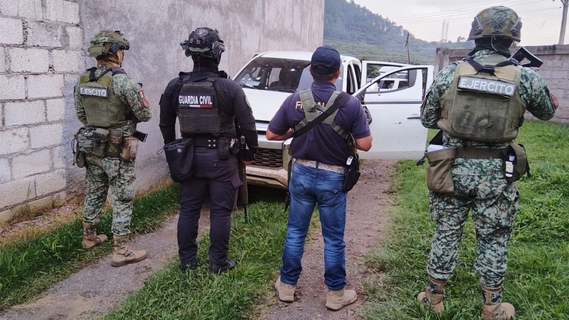 Operativo de fuerzas de seguridad en Tacámbaro. Foto: SSP Michoacán