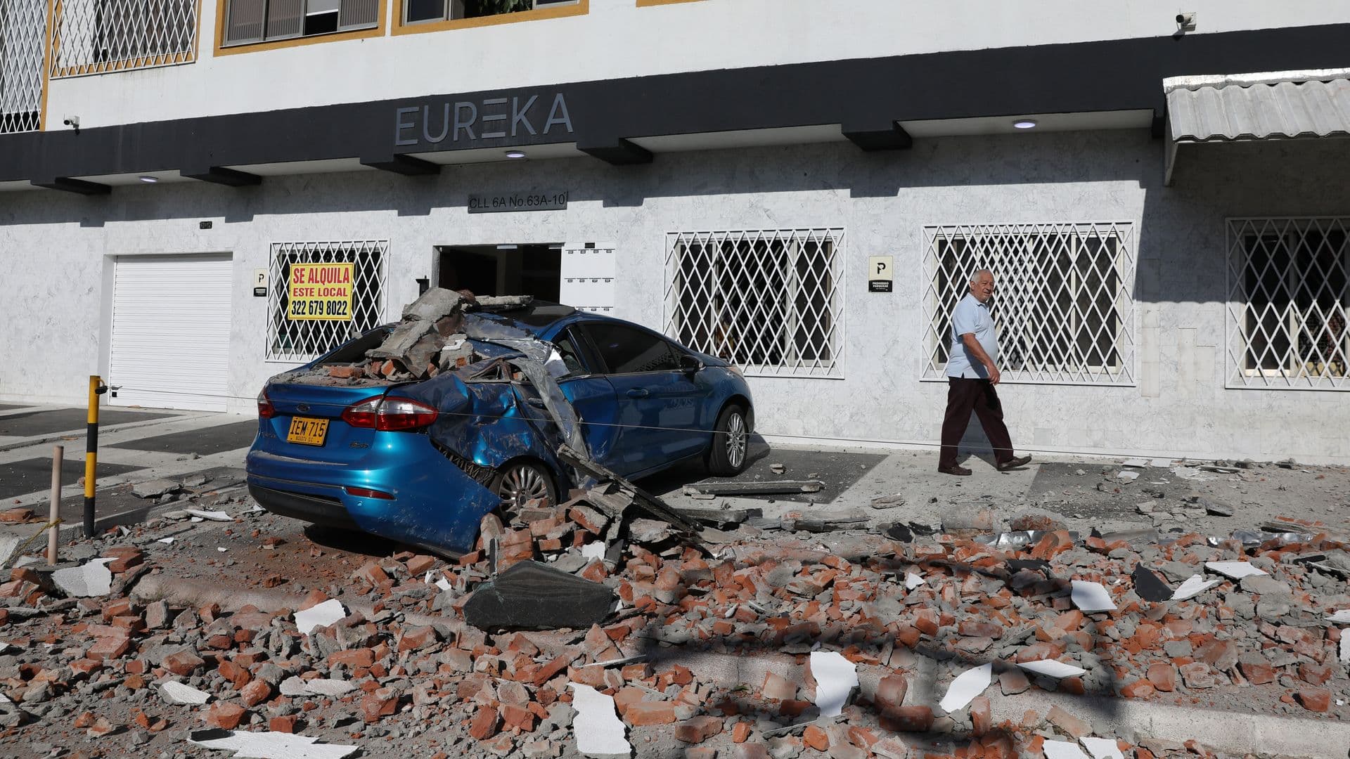 Derrumbe en Cali por temblor de hoy en Colombia
