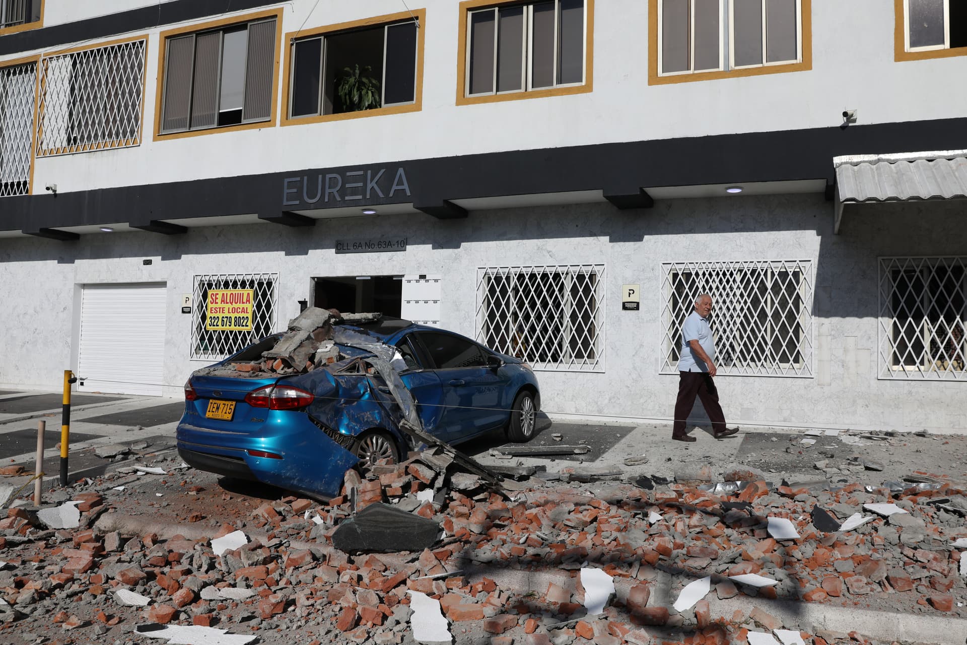 Derrumbe en Cali por temblor de hoy en Colombia