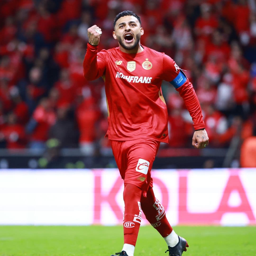 Alexis Vega, jugador del Toluca, en un partido de la Liga MX