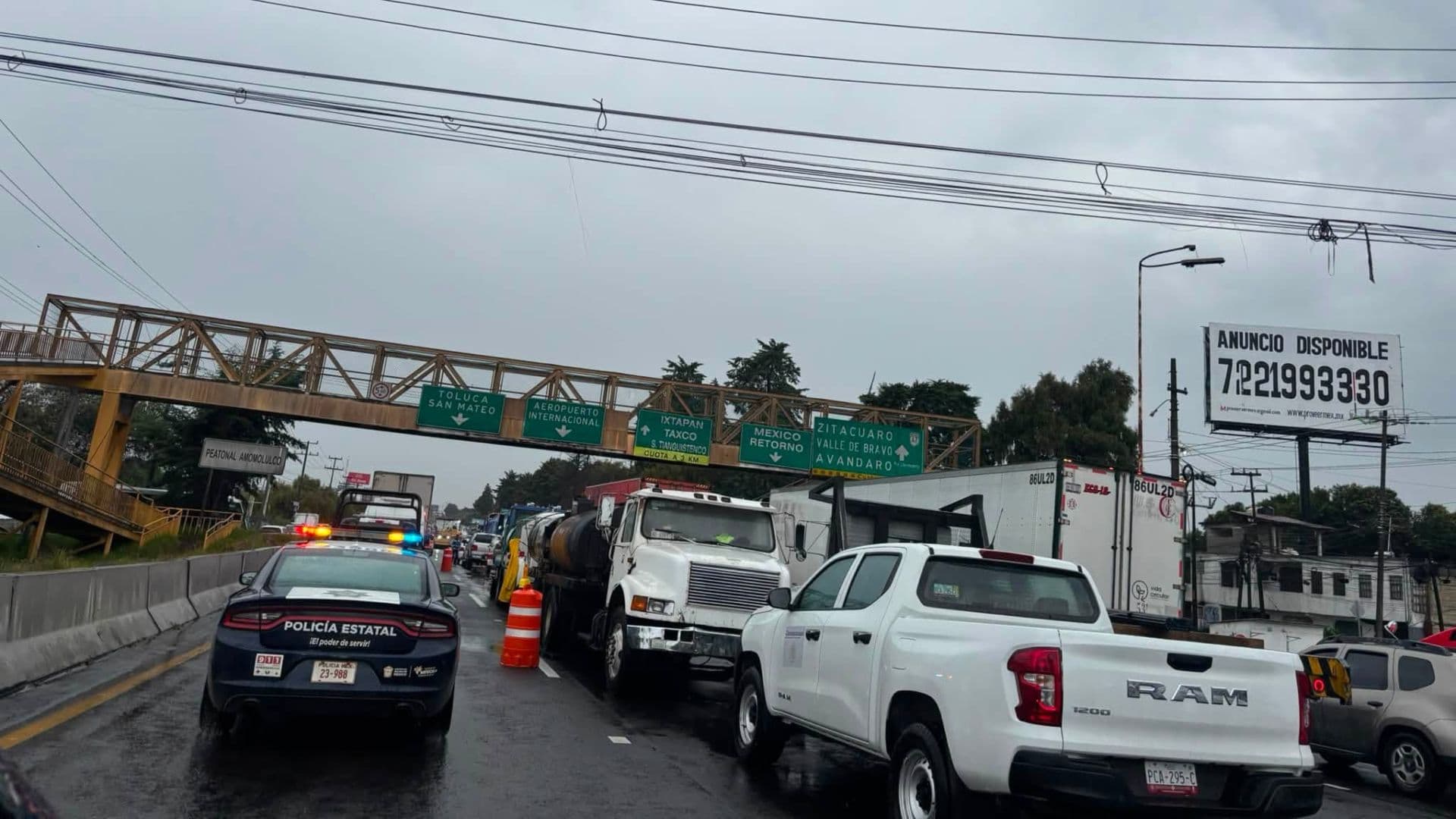Reencarpetamiento Causa  Fila de 10 Kilómetros en la México-Toluca: Así las Afectaciones Viales