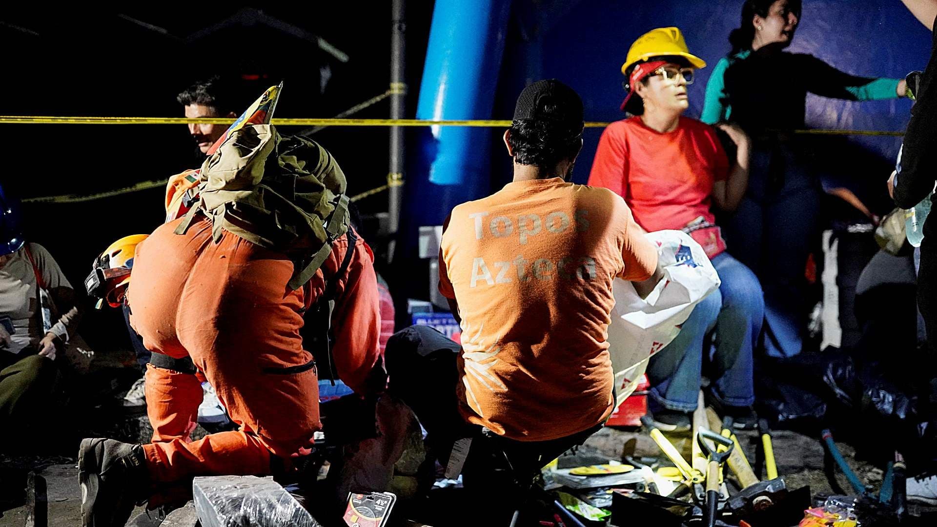Los Topos Azteca, grupo de rescate de la sociedad civil mexicana en Cali, Colombia, el 12 de agosto de 2026. Foto: Reuters