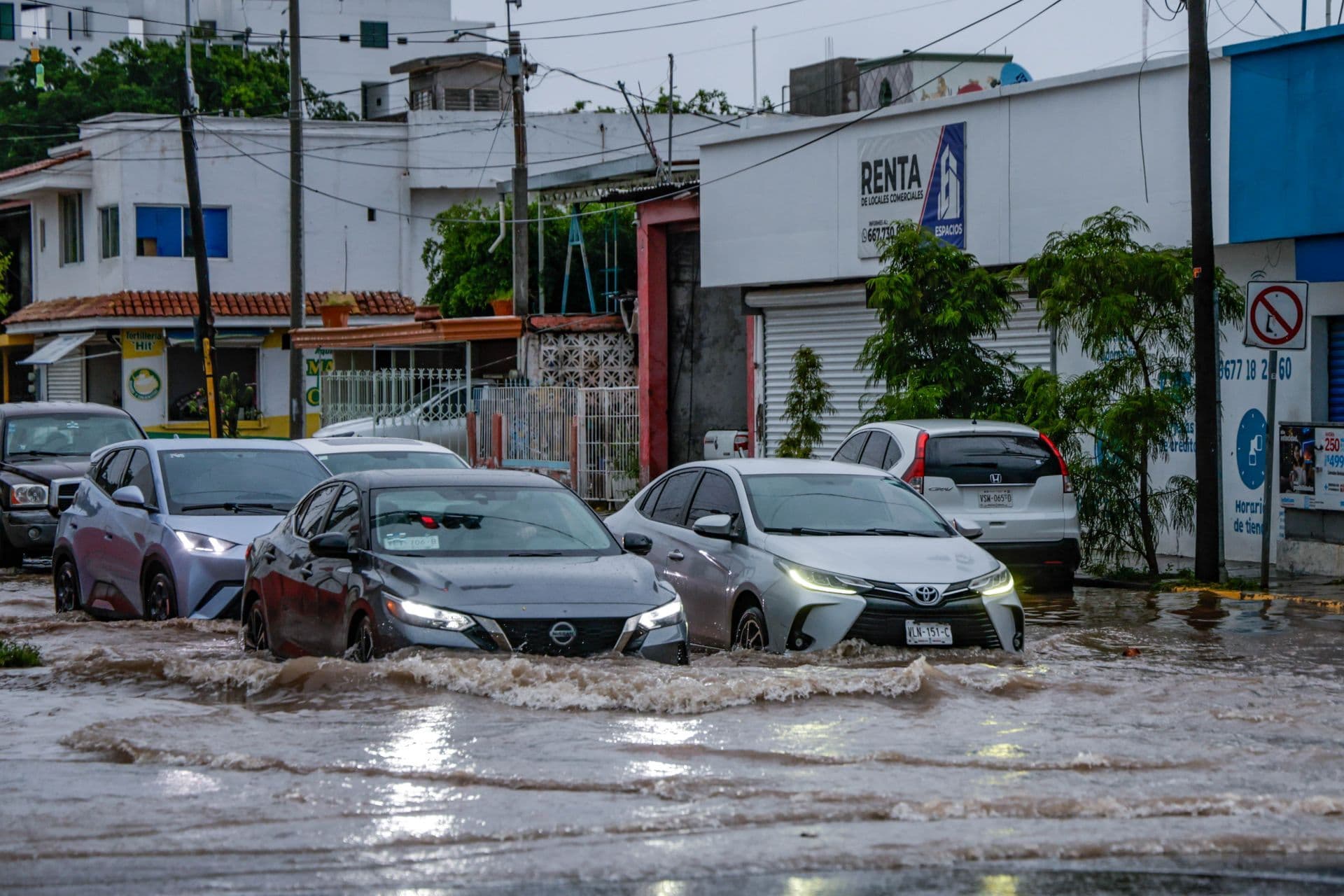 Inundación por tormenta en Culiacán, Sinaloa, el 17 de agosto 2026