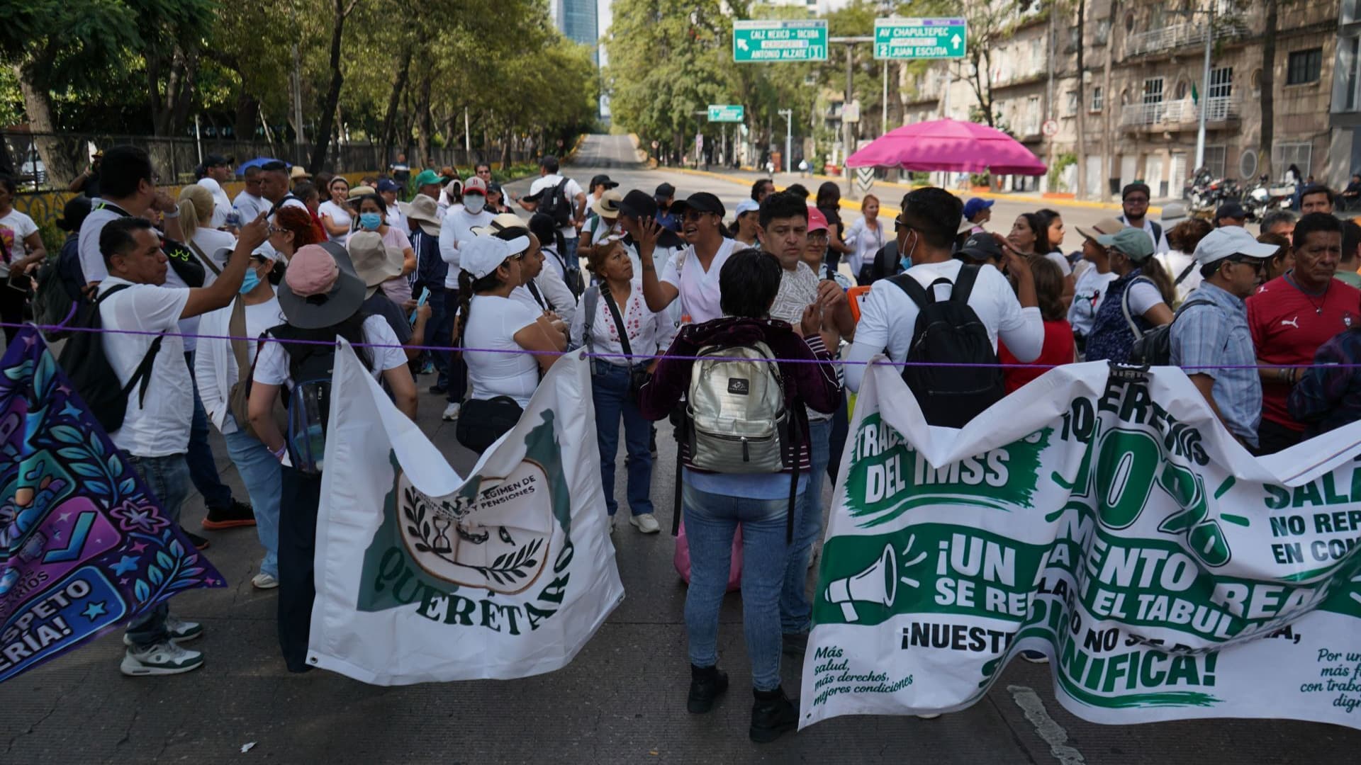 Bloqueo en Circuito Interior en la Ciudad de México.