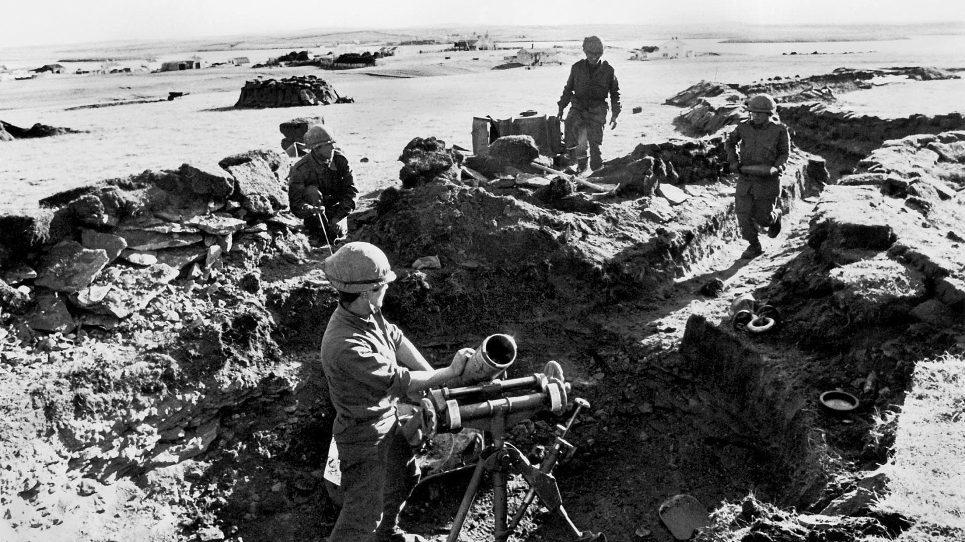 Trincheras argentinas en las Malvinas