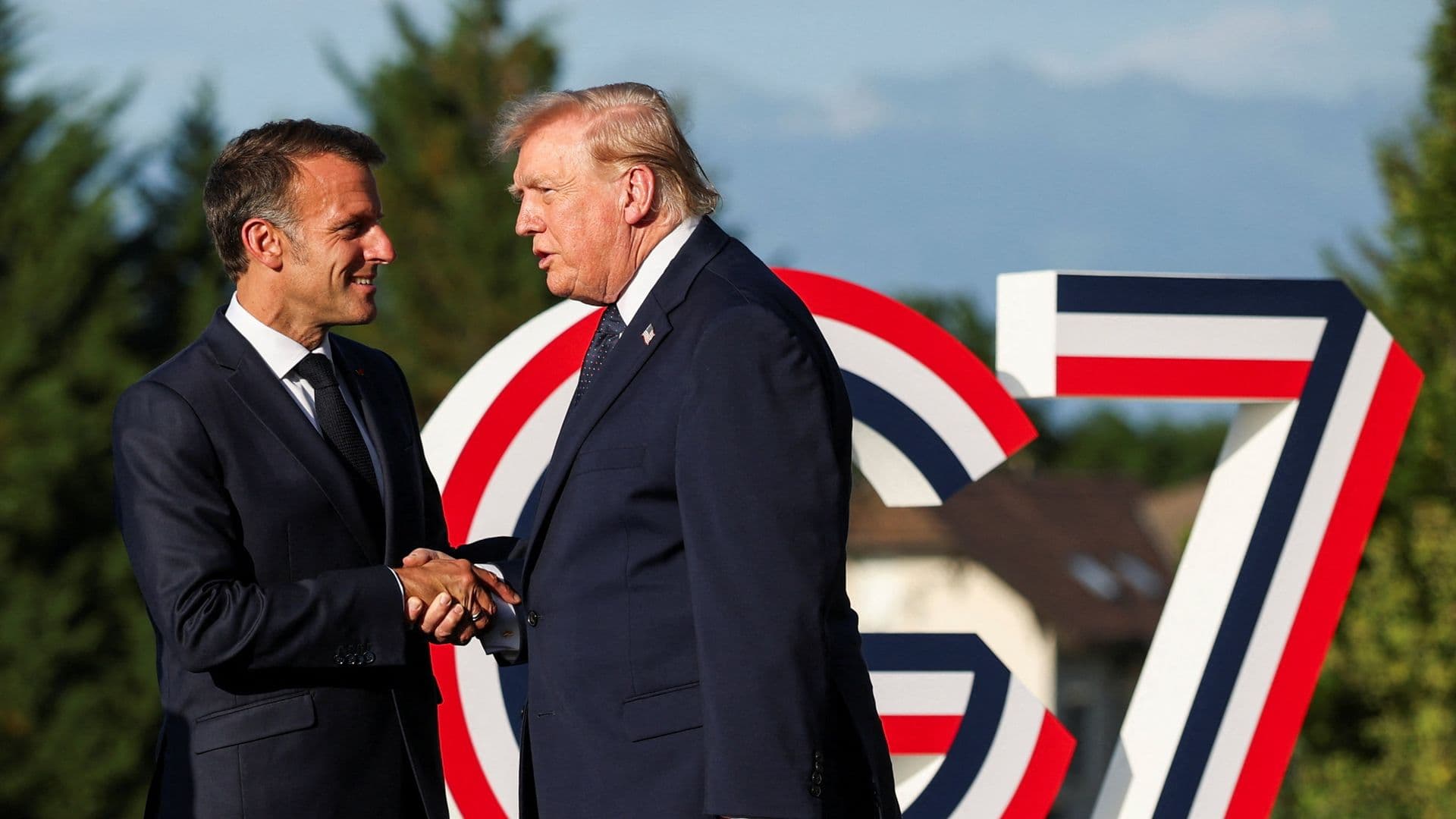 Trump y Macron en cumbre del G7