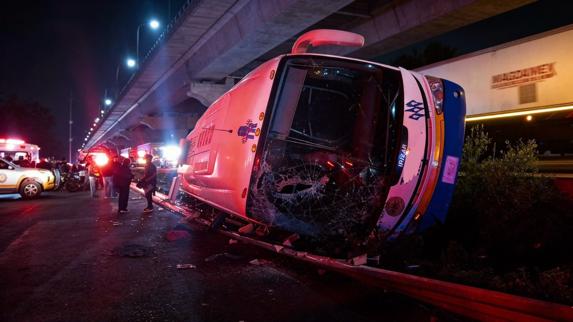 Volcadura de Autobús Deja 43 Estudiantes Lesionados en la Autopista México-Puebla