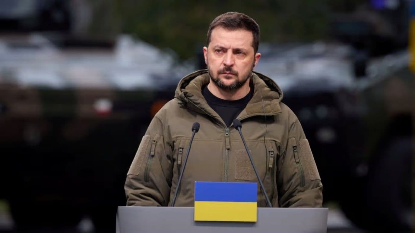Volodimir Zelenski durante una reunión en Polonia en 2023